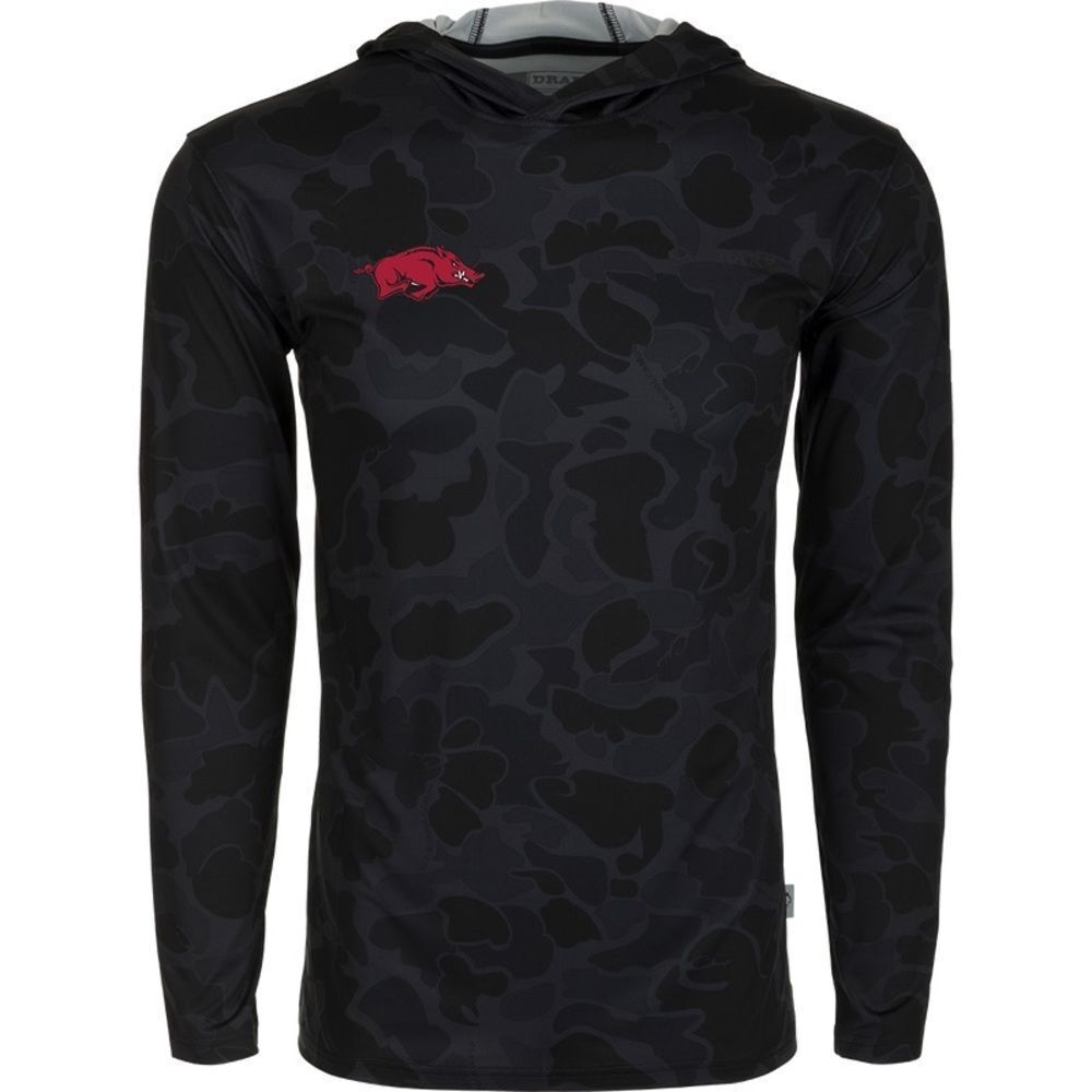 Drake Arkansas Performance Long Sleeve Old School Camo Hoodie black size 3XL nwt